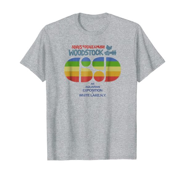 

woodstock - rainbow 1969 t-shirt, White;black