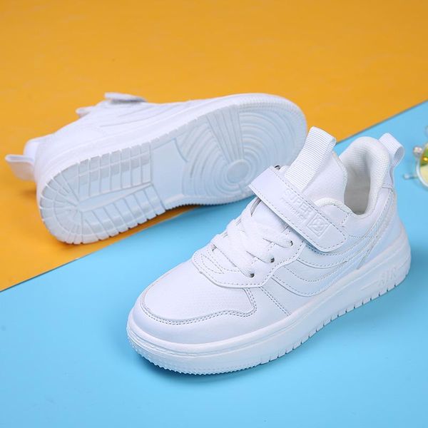 

athletic & outdoor leather shoes for kids anti-slippery children running boys white child shoe soft flats sneaker girls, Black
