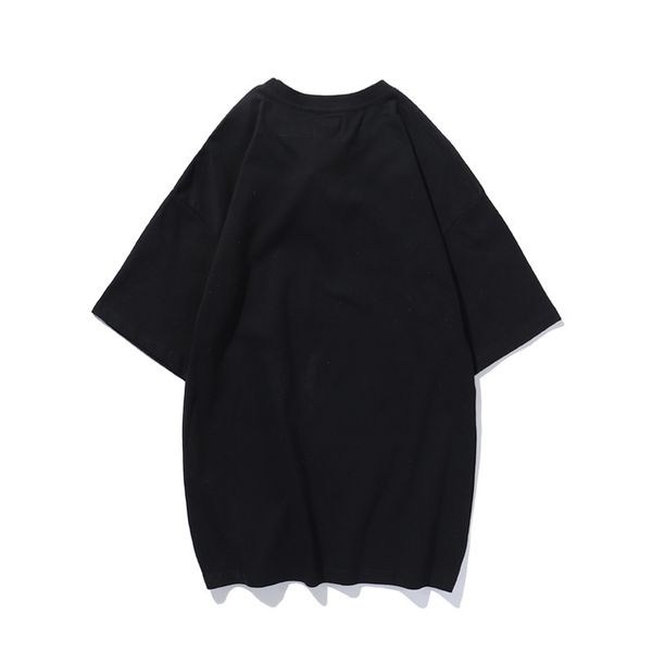 

summer fashion brand essentials lovers half backing short sleeve t-shirt, White;black