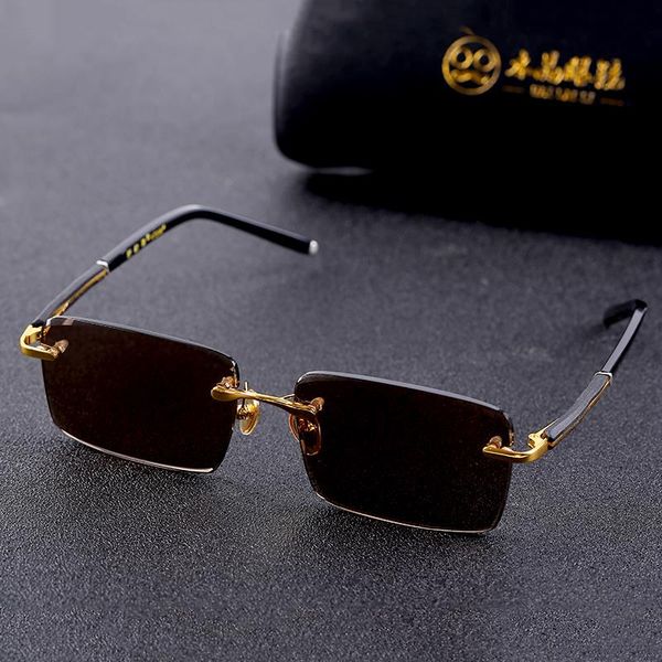 

ladies glass anti male scratch rimless sun men sunglasses glasses brown stone lens rfyhsrjs vazrobe for designer eyewear vintage brand faea, White;black