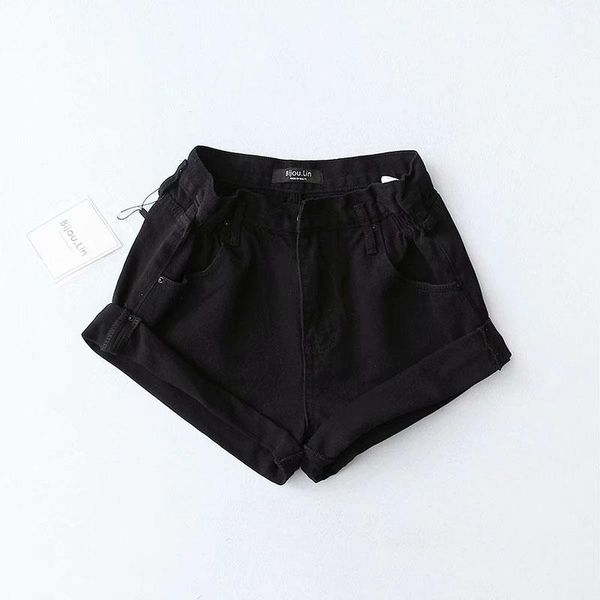

women's shorts summer high waist denim womens ladies feminino clothes harajuku bodybuilding fitness women female short jeans streetwear, White;black
