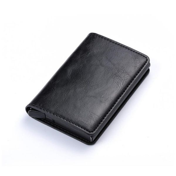 

bycobecy rfid aluminium alloy credit card holder pu leather card wallet matic pop up card case holder for m qylbco