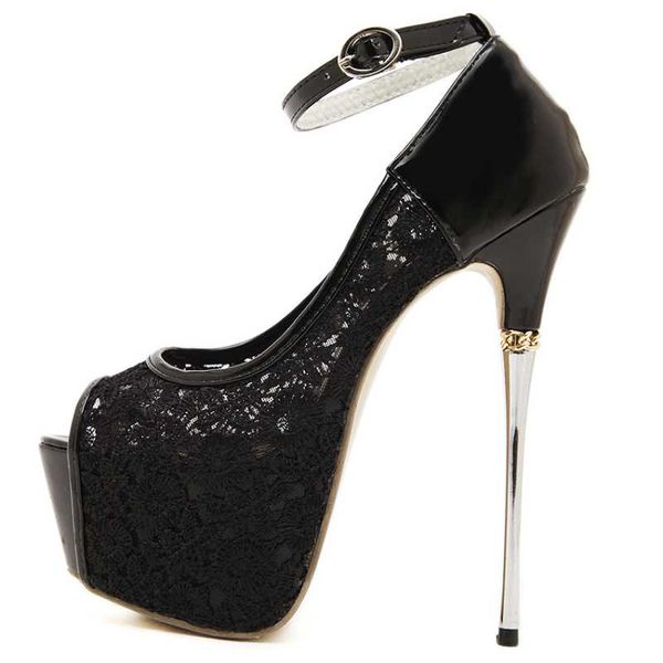 

high heels women's early spring new fashion ladies temperament hollow fish mouth super high heel stiletto sandals single shoes, Black