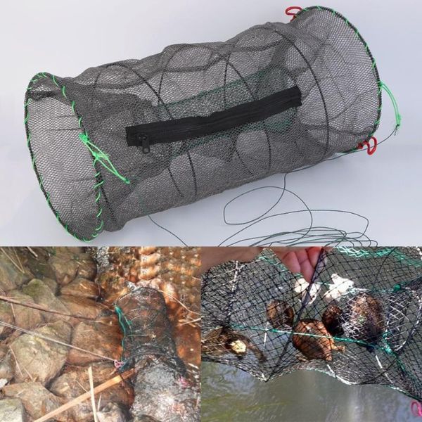 

25x47cm 30x60cm tactical foldable fishing net lobster shrimp crab folding crayfish mesh bait trap catcher lobster fish equipment