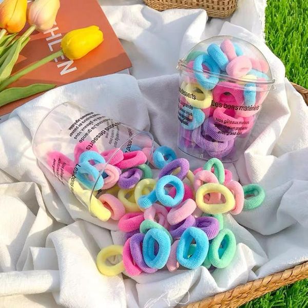 

hair accessories 50 pcs/pack mini small elastics baby girls' rubber bands pigtail ties, Slivery;white