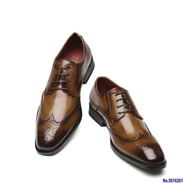 

dress shoes 2021 brogue oxford handcrafted men's genuine leather formal black burgundy stylish for men dropshippig