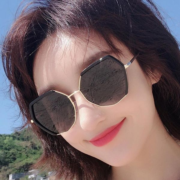 

sunglasses [el malus] design women big square metal frame oversized female eyewear ladies uv400 glasses, White;black
