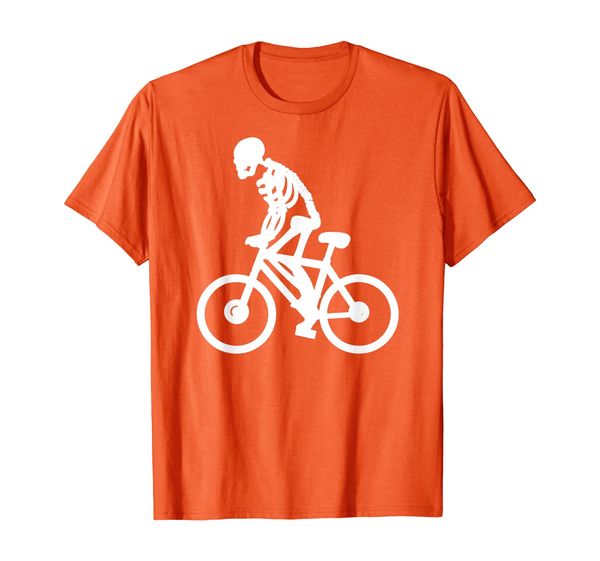 

bike funny skeleton on bicycle biker mountain bike t-shirt, White;black