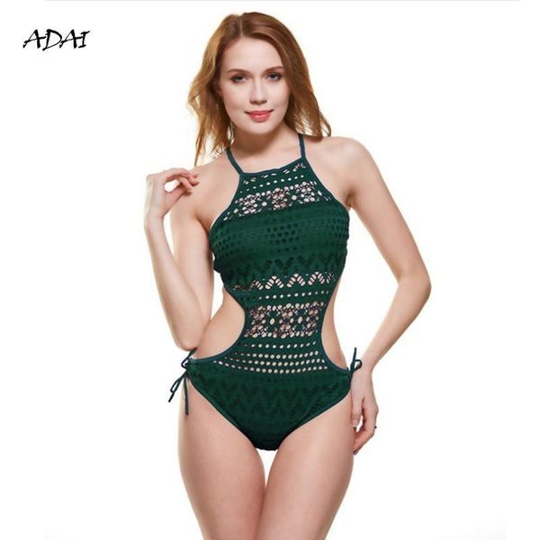 

swimwear women 2021 mesh see through bathing suit hollow out waist swimsuit beach wear bodysuit swim 5 colors plus size xxl