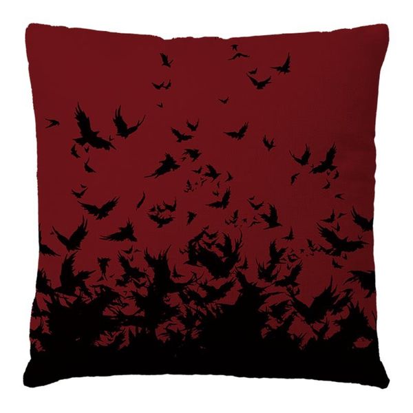 

high design sense quality of pillow cushion halloween skeleton single-sided linen pillow case living room cushion cover sofa head back