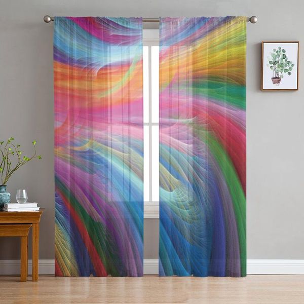 

curtain & drapes youth bedroom sheer curtains colorful feather smoke kitchen study living room holiday decor tulle
