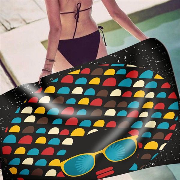 

towel european and american vintage pattern bath 3d digital printing microfiber fabric water absorption beach pool