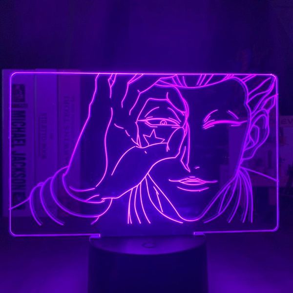 

night lights 3d lamp hisoka face led color changing atmosphere for kids bedroom decor light child anime x gift