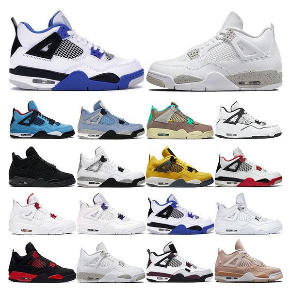 

men basketball shoes 4s diy shimmer university blue white oreo black cat fire red purple womens mens sports sneakers trainers outdoor