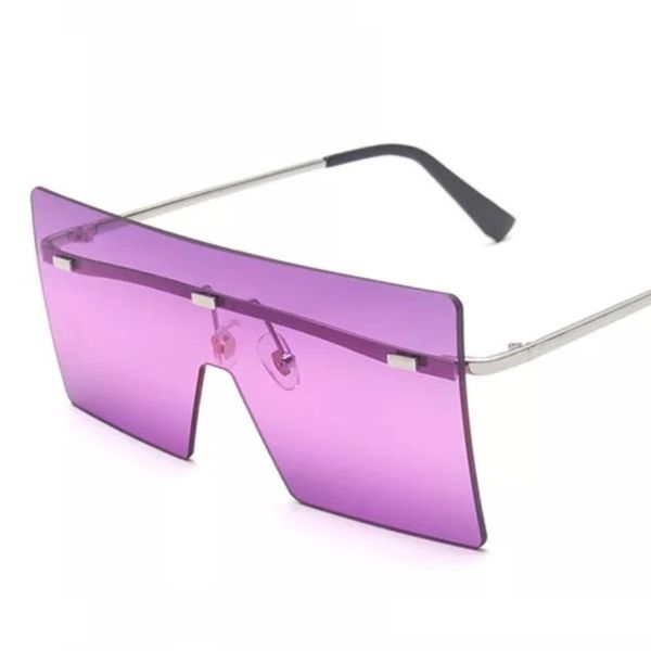 

oversized square sun glasses colorful lenses fashion women sunglasses rimless big shield 14 colors wholesale, White;black