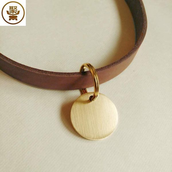 

brass dog tag dog collar pure copper cat pet lost proof id tag