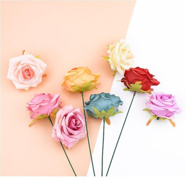 

2pcs silk teddy bear of roses flower wall scrapbook diy christmas wreath wedding home decoration accessories artificial jllclj