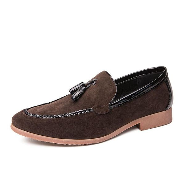 

dress shoes suede leather men oxford brown casual classic for male wedding party footwear, Black