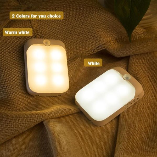 

usb rechargeable 6 leds under cabinet light pir motion sensor night light for wardrobe drawer bedroom kitchen