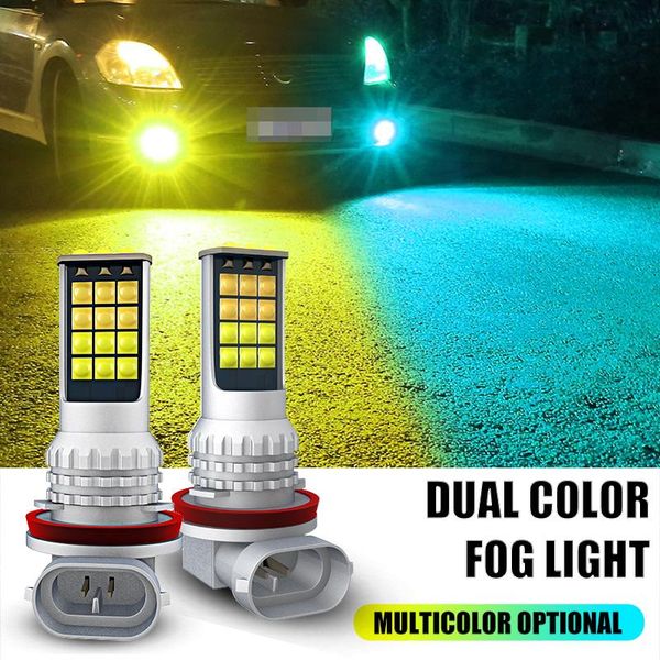 

working light h8 h11 led car fog lamp white yellow bulbs for auto drl front lights 3030 smd dc12-24v 3000k 6000k 2pcs