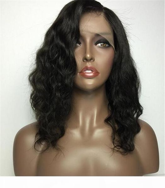 

short bob full lace wigs wavy 130% density 10"-14'in stock ing, Black;brown