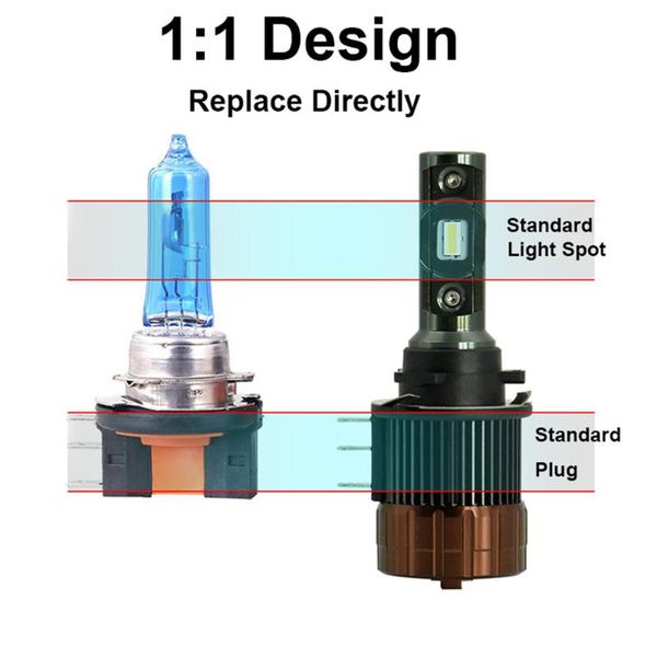 

car headlights yhkoms canbus mini h15 headlight bulb led 6000k white running lights 12v headlamps 20000lm 80w with csp chips