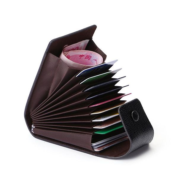 

card holders holder 2021 fashion business multi-function coin bag cards case organizer porta credencial, Brown;gray