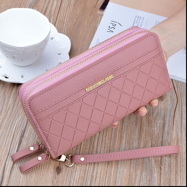 

long womens wallet female purses tassel coin purse card holder wallets pu leather clutch money bag, Red;black