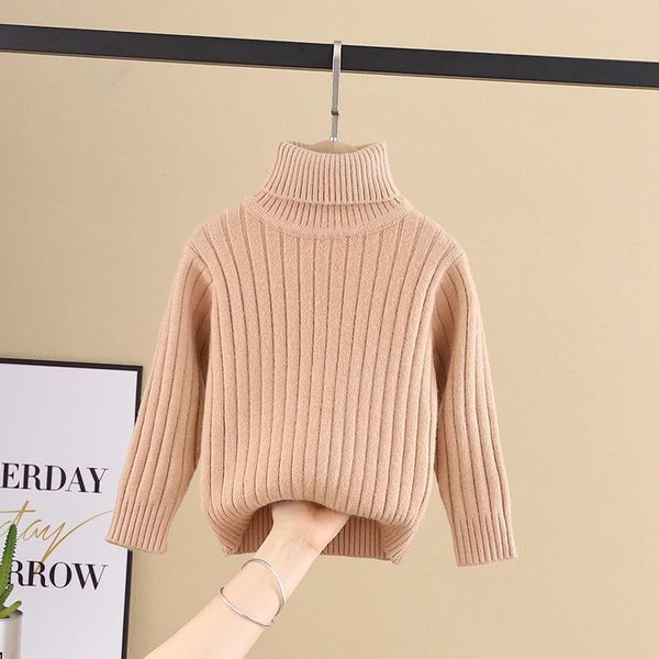 

pullover korea winter boys girls kids thicken knitted bottoming turtleneck autumn high collar sweater both inner wear or outwear, Blue