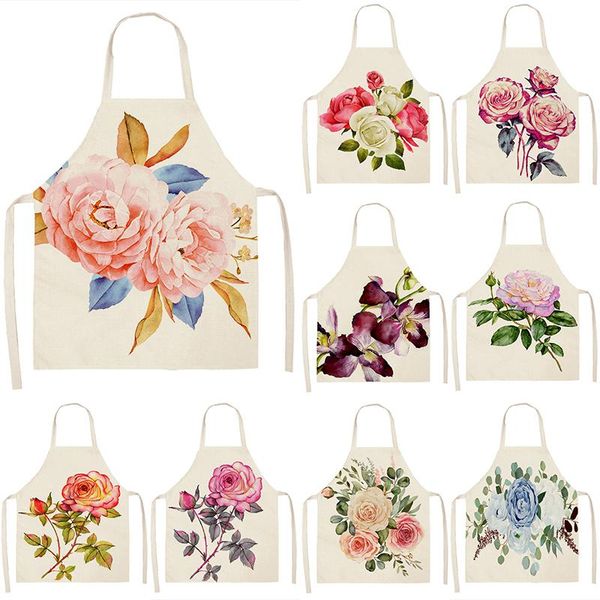 

aprons flower pattern kitchen accessories cooking apron for women