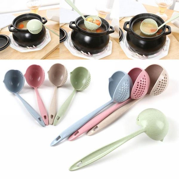 

jx-lclyl 2 in 1 soup spoon long handle creative strainer