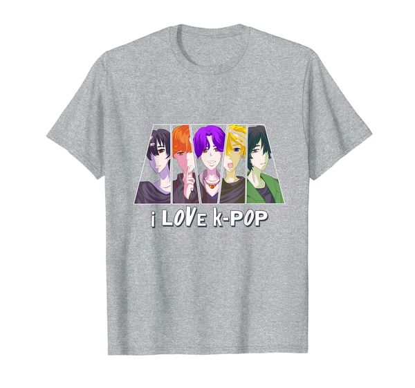 

i love k-pop korean pop music boyband concert gift t-shirt, White;black