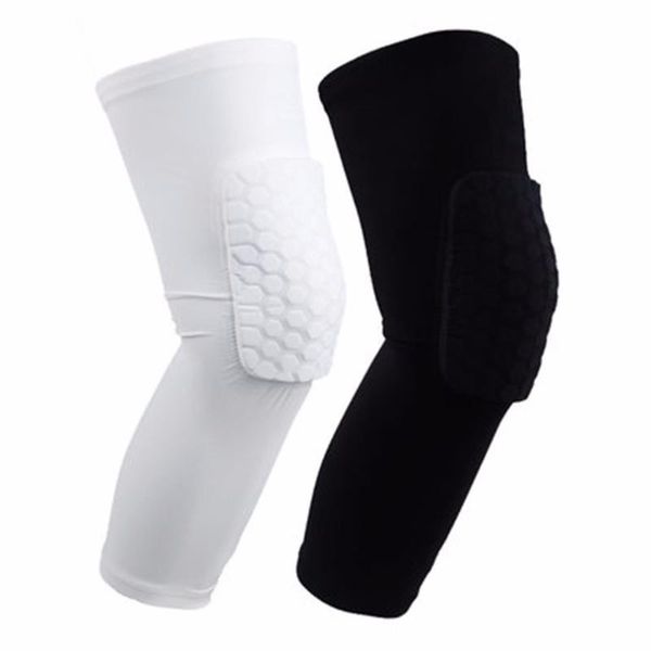 

ultralight elastic breathable knee pads for football basketball volleyball leg long sleeve protector sports safety calf kneepad, Black;gray