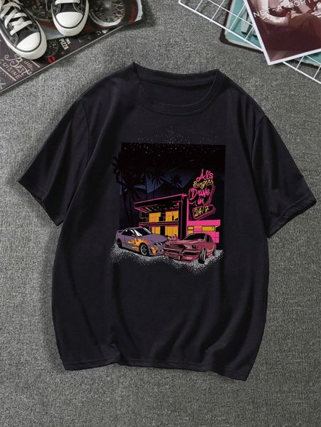 

men slogan graphic tee v2lk#, White;black
