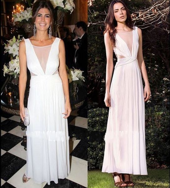 

2021 new v-neck illusion white evening pleats chiffon formal es party prom gowns vestidos de festa yho7, Black;red