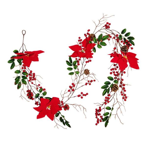 

decorative flowers & wreaths diy christmas flower vine artificial foliage gold silver simulation wreath for xmas year scene layout decoratio