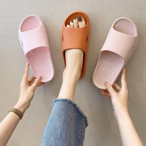 

2021 new simple promotional slippers home slippers home bathroom ladies shoes, Black