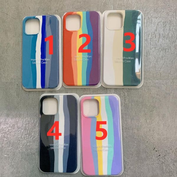 

cell phone pouches 10pcs rainbow liquid silicone case for 12 11 pro max xr xs xsmax 7 8 plus se 2021 foral tpu cover