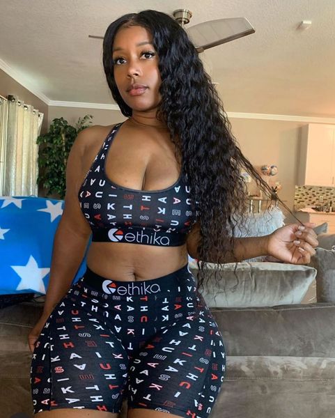

ethika women fashion swimsuit crop vest + swim shorts trunks boxers 2 piece set tracksuit patchwork shark camo swimwear bikini d72h, Gray