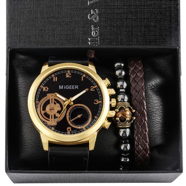 

wristwatches luxury gold watch bracelets set fashion men's quartz clock gifts for friend elastic hand chain 2021, Slivery;brown