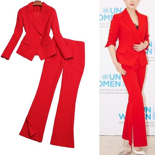 

women's suits & blazers elegant pant suit women work 2 piece set office lady notched jacket costume femme outfits formal evening party, White;black
