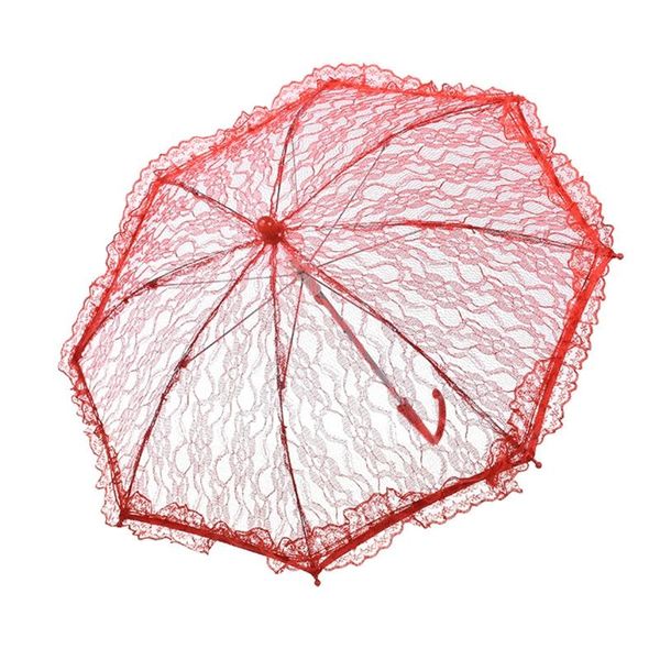 

fans & parasols lace floral umbrella wedding decoration bride handmade pography prop parasol 3 color with different patterns axyd, White