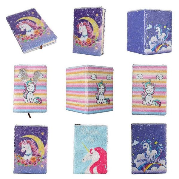 

new a5 colour reversible sequin unicorn notebook journal diy personal diary note book