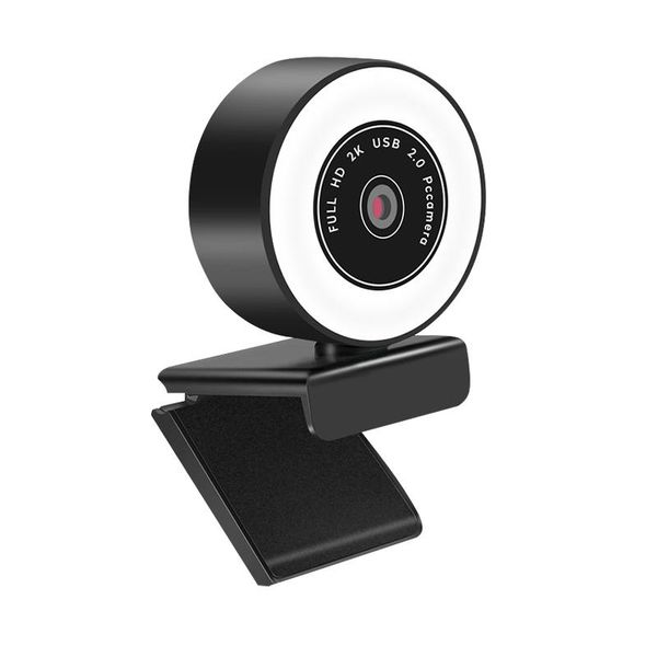 

webcams 1080p 2k hd webcam with ring fill light lappc computer live broadcast camera video web built-in microphone