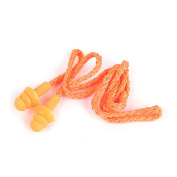 

5pcs professional swimming ear plug flat shape soft sile waterproof elastic rubber string with line swimming jllnlf