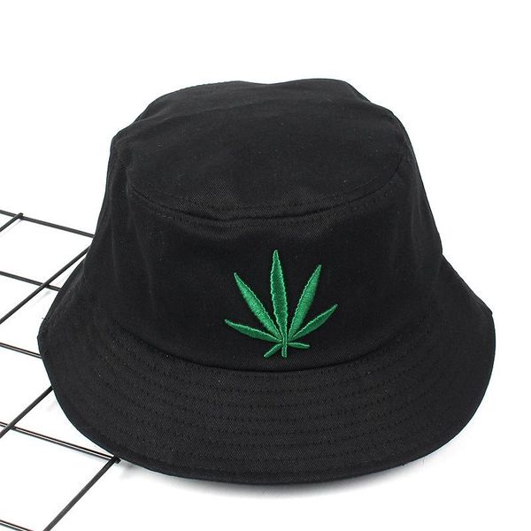 

cloches &d black and white leaf hat bucket cool, Blue;gray