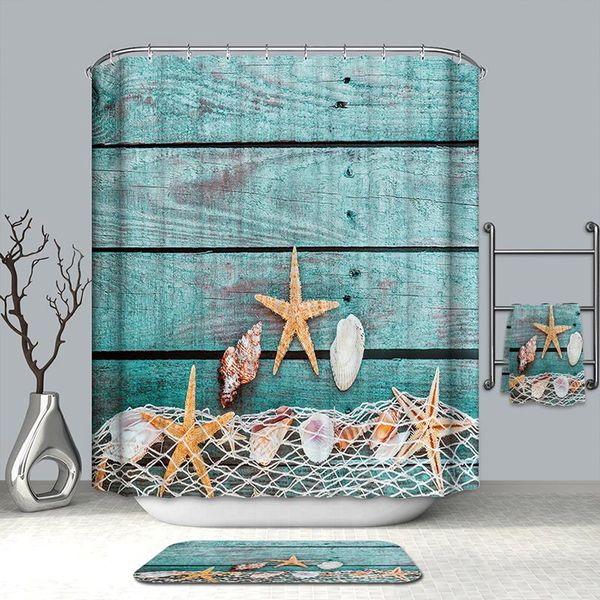 

shower curtains printed waterproof curtain bathroom bath non-slip toilet rug mat set