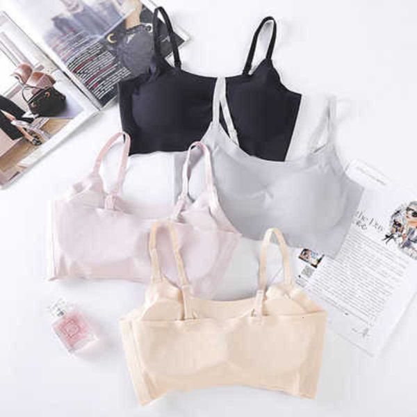 

japanese shangpin seamless underwear vest sling yoga no steel ring wrapped sleeping sports bra women's peace of mind, Black;white