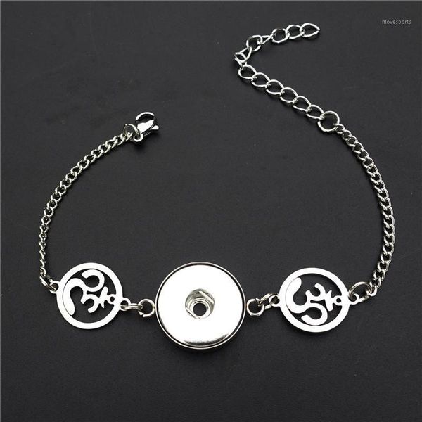 

charm bracelets yoga symbols stainless steel 18mm snap buttons bracelet jewelry for office lady1, Golden;silver