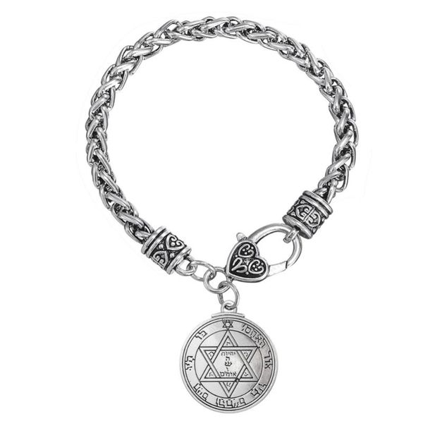 

charm bracelets skyrim pentacle of mars talisman key solomon star david wheat chain bracelet for men religious pendant, Golden;silver